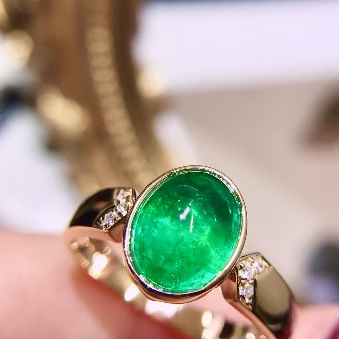 14k Gold 2.03 Ctw Natural Emerald & Diamond Ring - 3