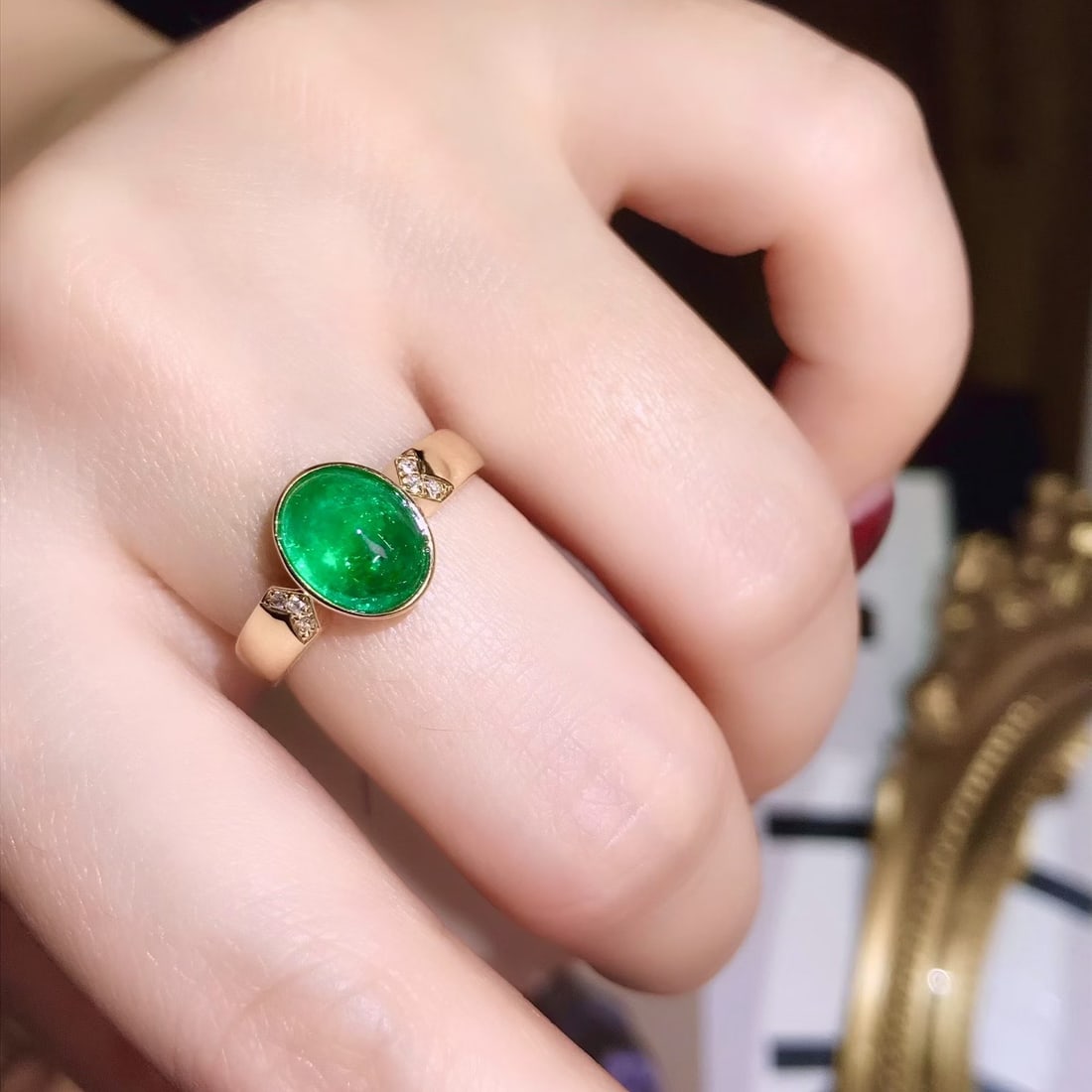 14k Gold 2.03 Ctw Natural Emerald & Diamond Ring - 4