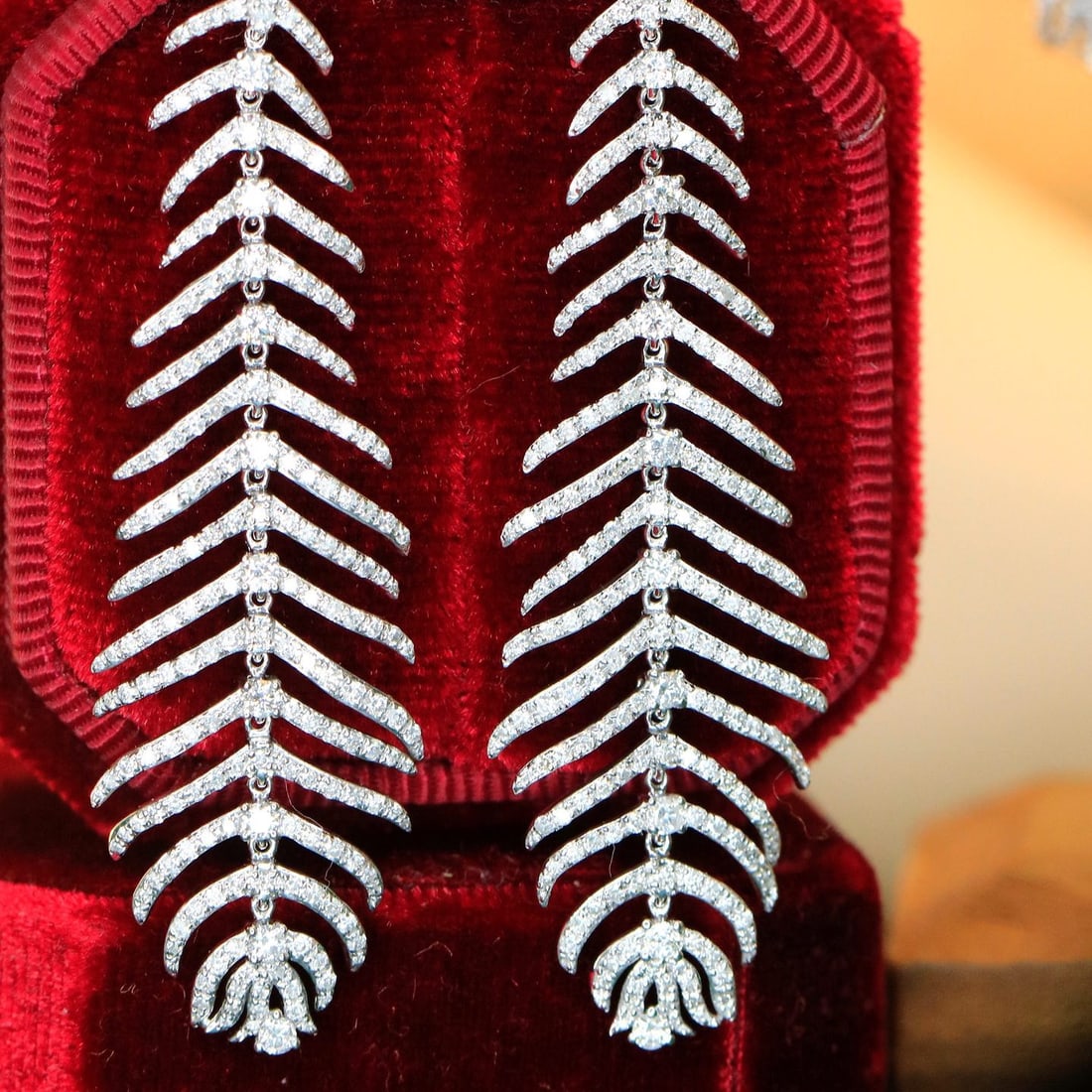 14k Gold 2.3 Ct Natural H Diamond Earrings - 4