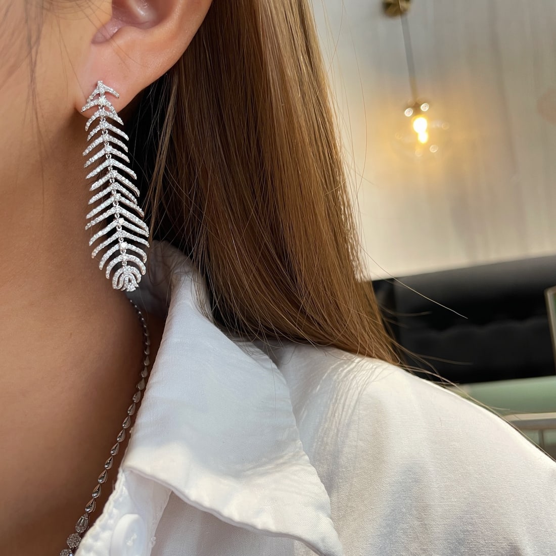 14k Gold 2.3 Ct Natural H Diamond Earrings - 5