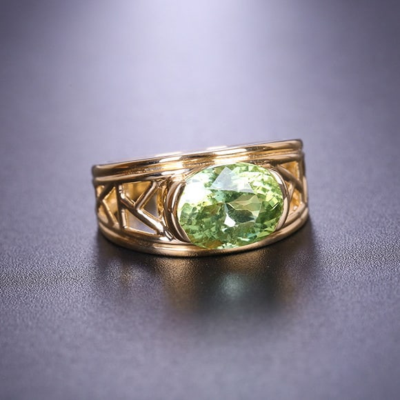 14k Gold 3.3 Ct Natural Tourmaline Ring - 2