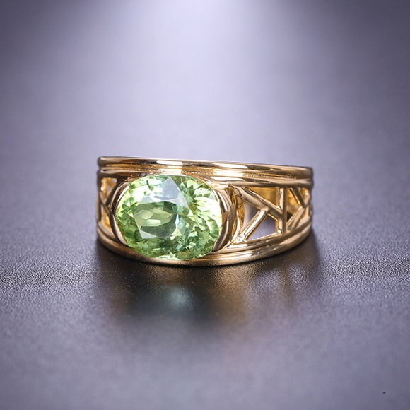 14k Gold 3.3 Ct Natural Tourmaline Ring - 3