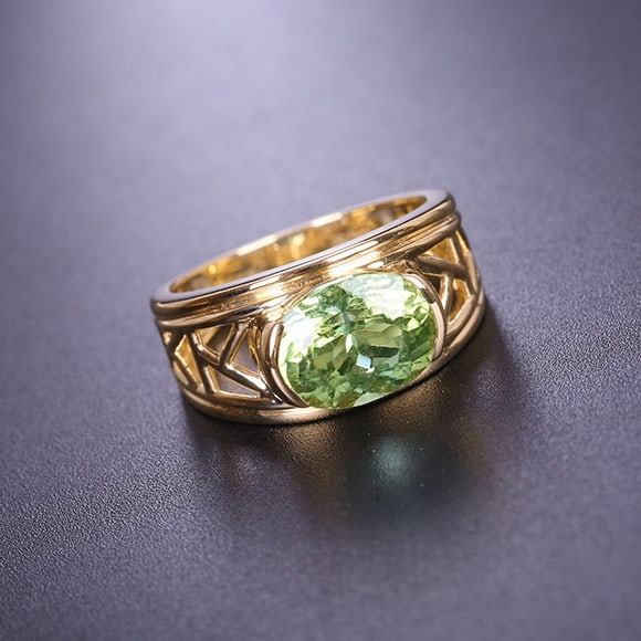 14k Gold 3.3 Ct Natural Tourmaline Ring - 5