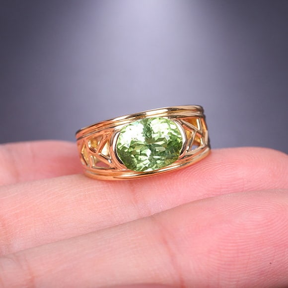 14k Gold 3.3 Ct Natural Tourmaline Ring - 7