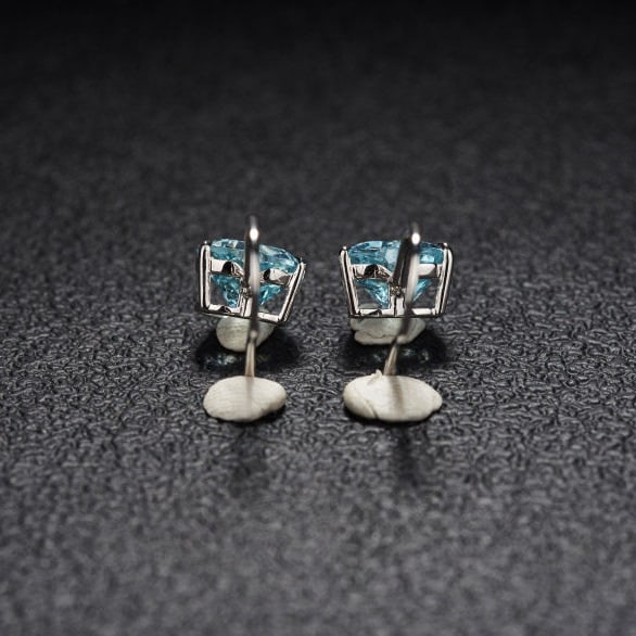 14k Gold 3.25 Ct Natural Aquamarine & Diamond Earrings - 5