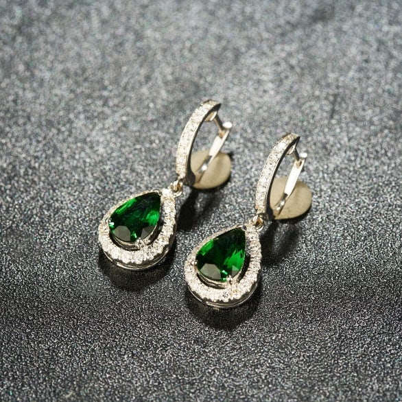 14k Gold 2.20 Ctw Natural Tourmaline & Diamond Earrings - 3