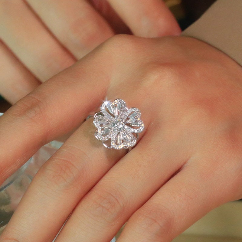 14k Gold 0.75 Ct Natural H Diamond Ring - 4