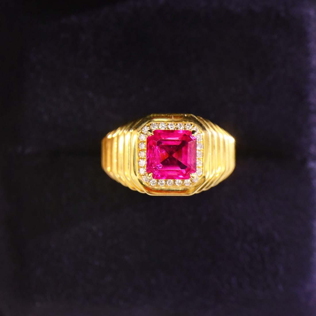 14k Gold 1.6 Ct Natural Tourmaline & Diamond Ring - 3