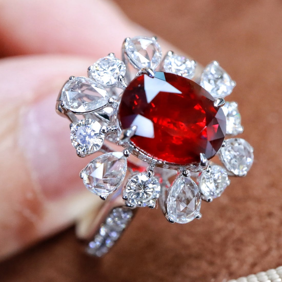 14k Gold 3.03 Ctw Natural Ruby & Diamond Ring/pendant( Without Chain ) - 2