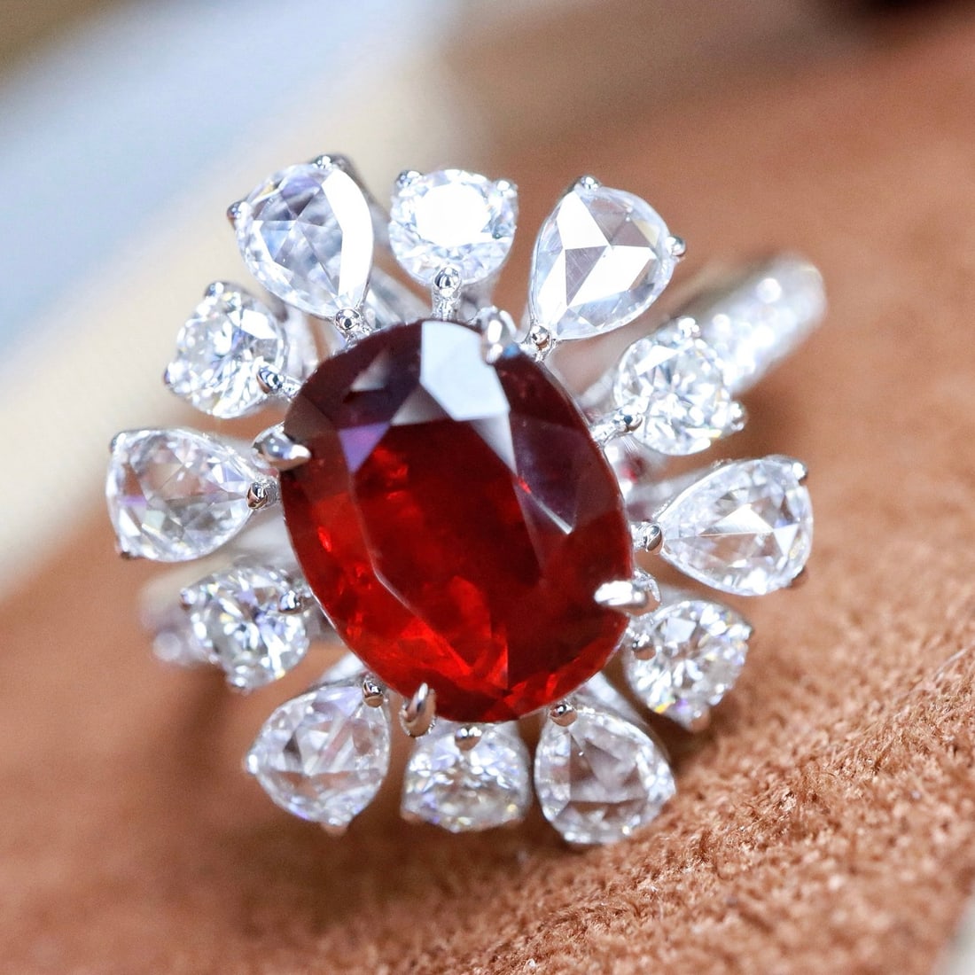 14k Gold 3.03 Ctw Natural Ruby & Diamond Ring/pendant( Without Chain ) - 3