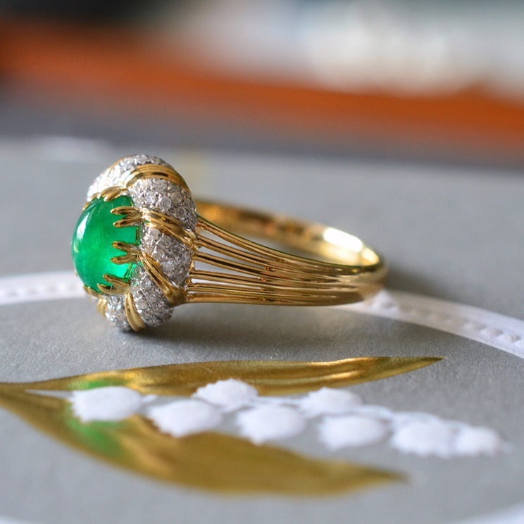 14k Gold 1.17 Ctw Natural Emerald & Diamond Ring - 3