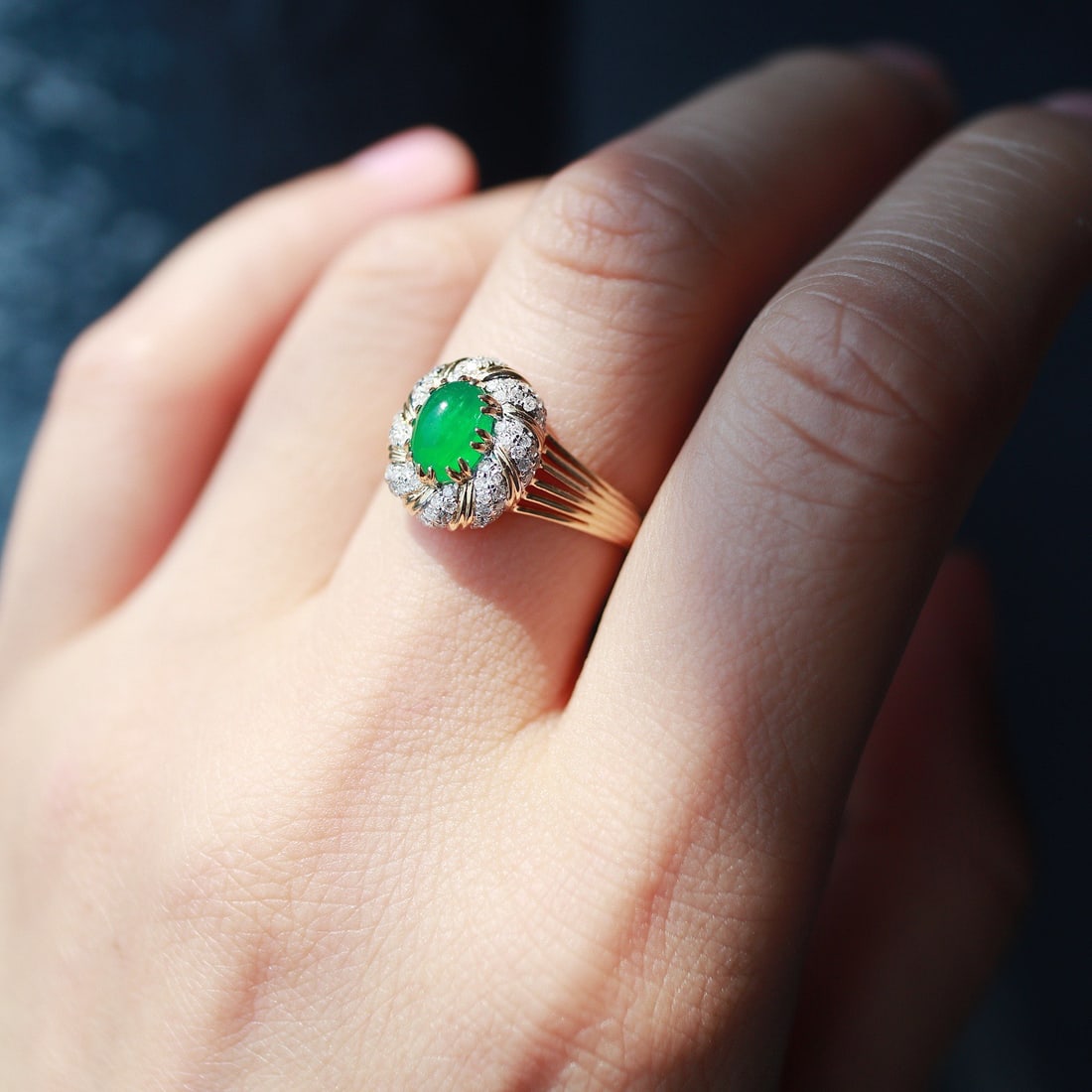 14k Gold 1.17 Ctw Natural Emerald & Diamond Ring - 6