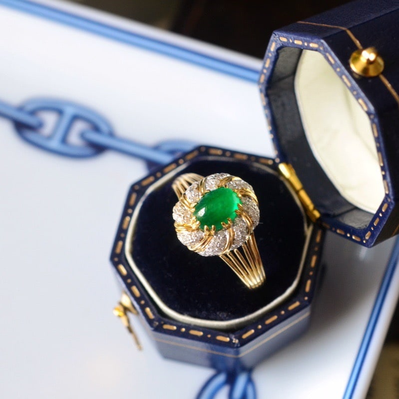 14k Gold 1.17 Ctw Natural Emerald & Diamond Ring - 7