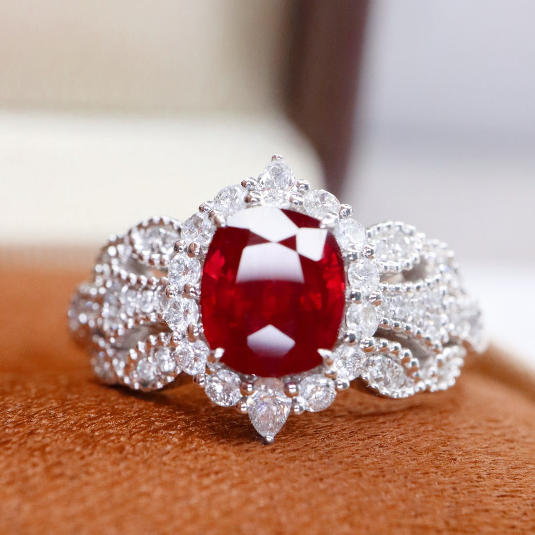 14k Gold 1.73 Ctw Natural Ruby & Diamond Ring - 2