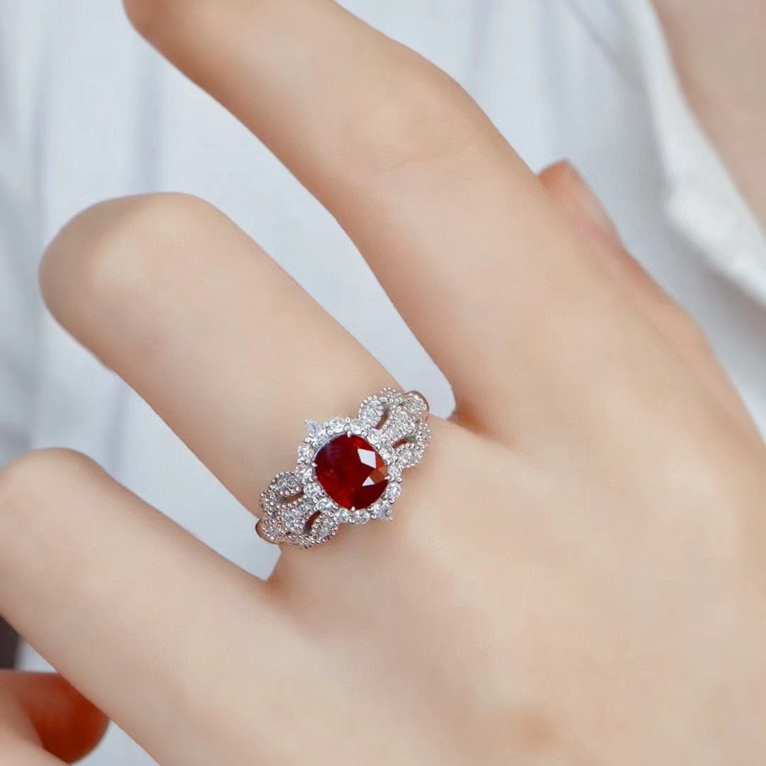 14k Gold 1.73 Ctw Natural Ruby & Diamond Ring - 5