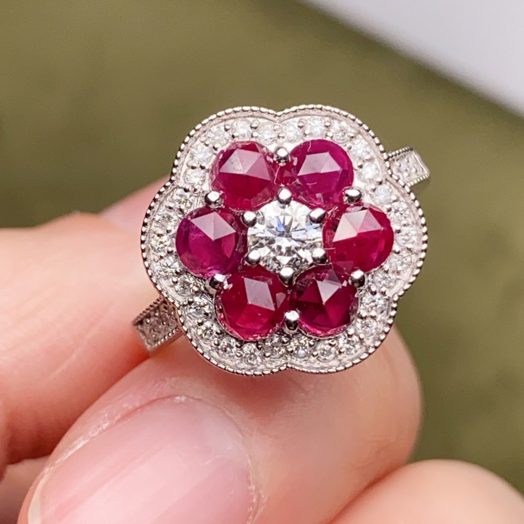14k Gold 2.05 Ctw Natural Ruby & Diamond Ring - 3