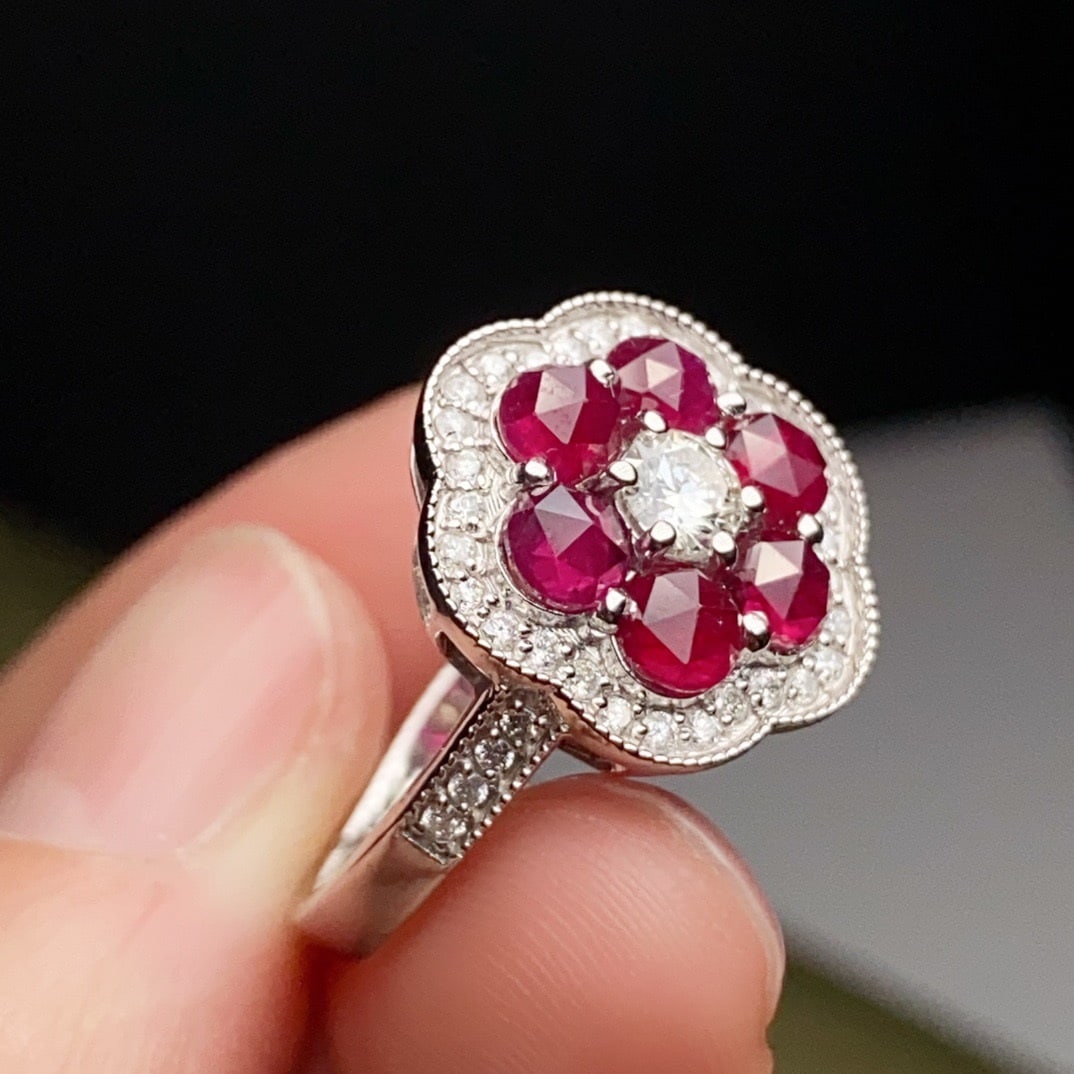 14k Gold 2.05 Ctw Natural Ruby & Diamond Ring - 4