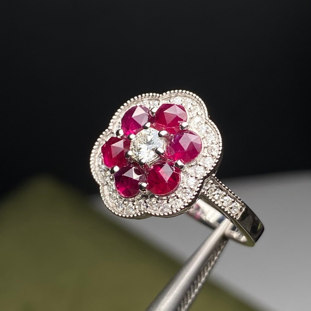 14k Gold 2.05 Ctw Natural Ruby & Diamond Ring - 5