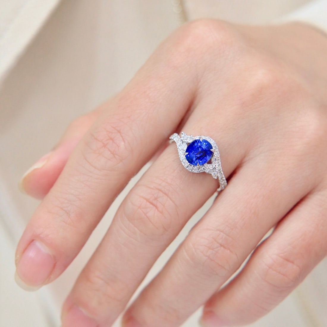 14k Gold 2.39 Ctw Natural Sapphire & Diamond Ring - 7