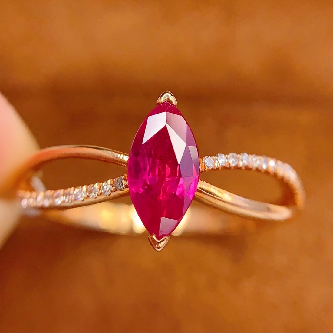 14k Gold 0.7 Ct Natural Ruby & Diamond Ring - 5