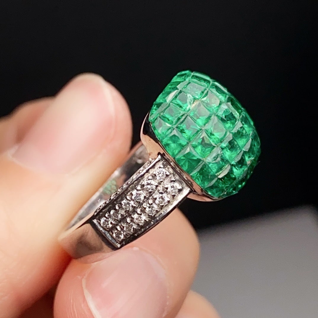 14k Gold 2.95 Ctw Natural Emerald & Diamond Ring - 4