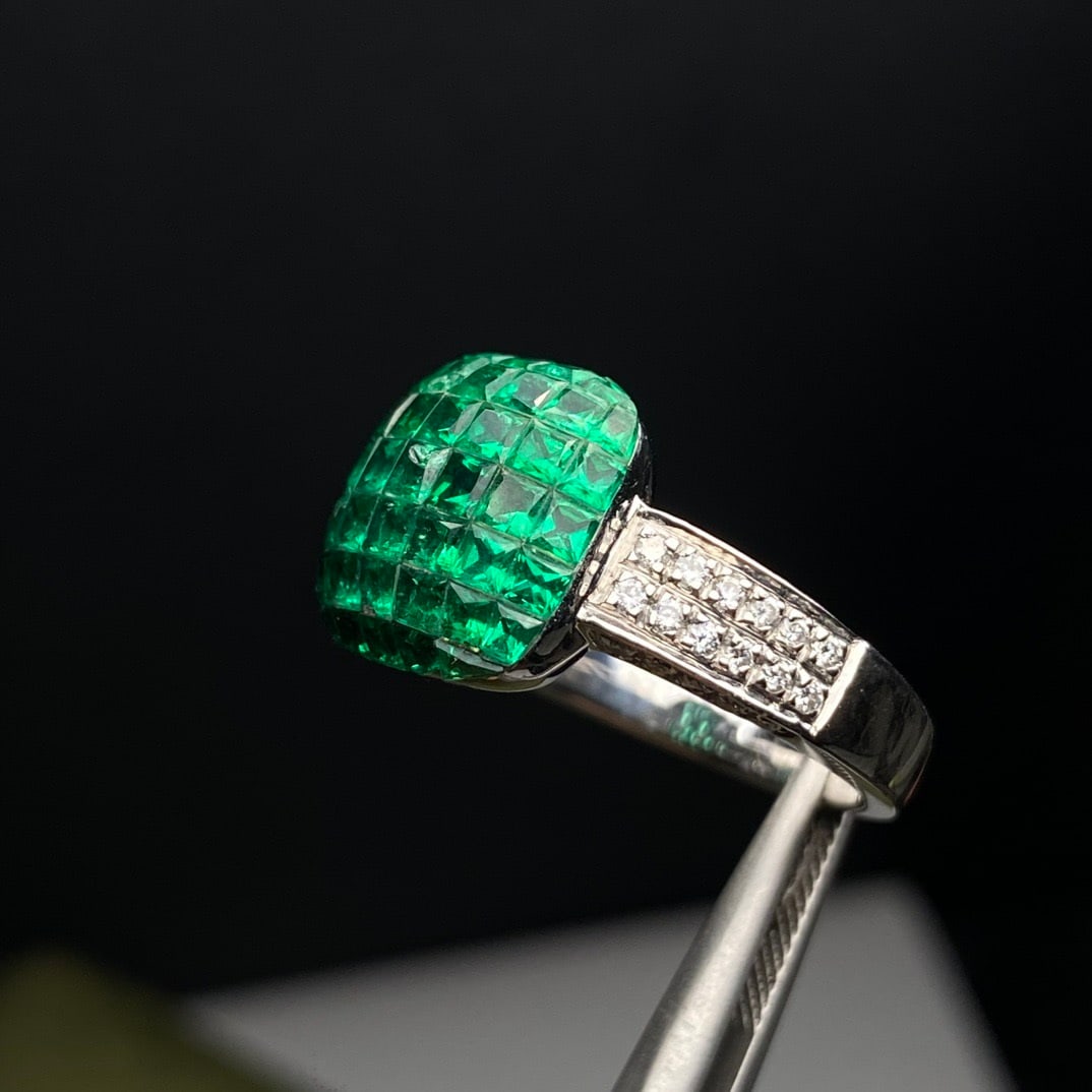 14k Gold 2.95 Ctw Natural Emerald & Diamond Ring - 5