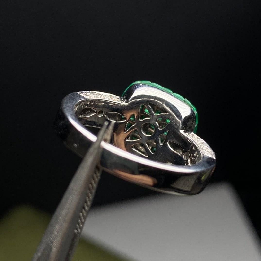 14k Gold 2.95 Ctw Natural Emerald & Diamond Ring - 6