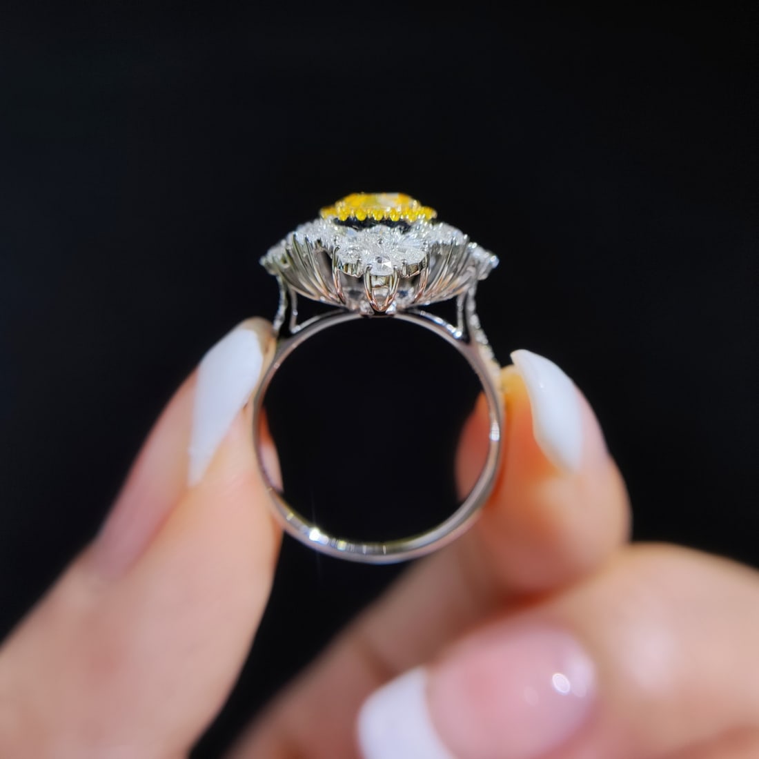 14k Gold 2.41 Ctw Natural Yellow Diamond & Diamond Ring/pendant( Without Chain ) - 4