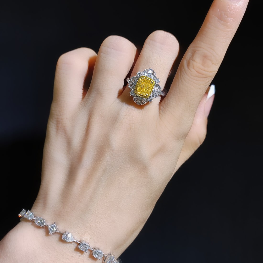 14k Gold 2.41 Ctw Natural Yellow Diamond & Diamond Ring/pendant( Without Chain ) - 5