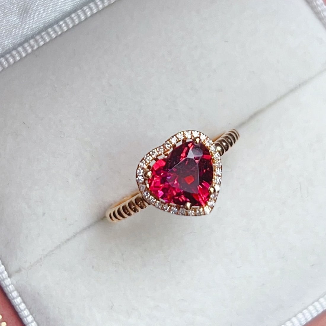 14k Gold 1.45 Ct Natural Tourmaline & Diamond Ring - 4