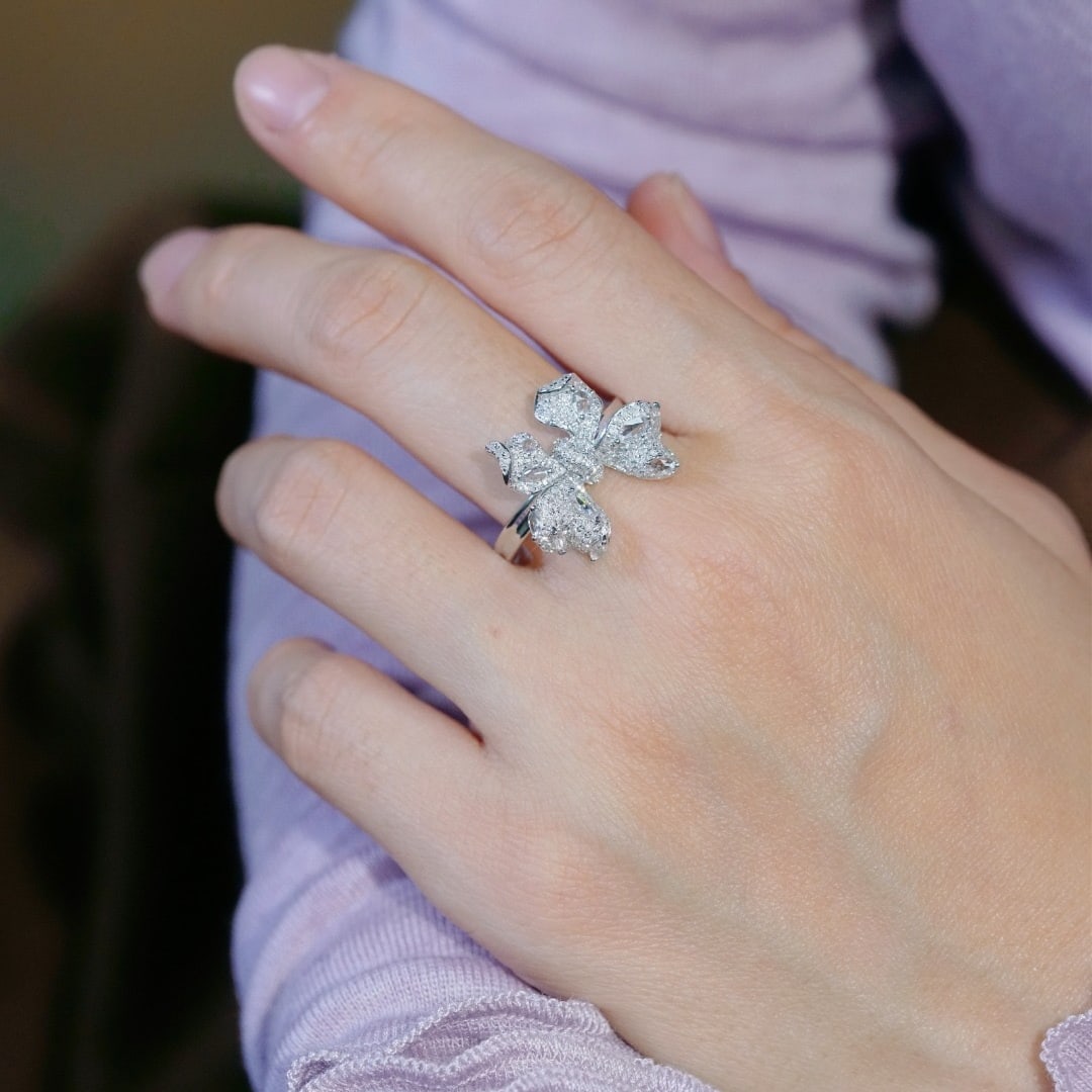 14k Gold 0.85 Ct Natural H Diamond Ring - 5