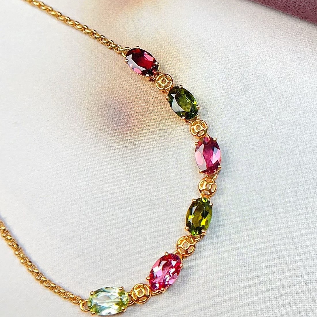 14k Gold 2.3 Ct Natural Tourmaline Bracelet - 4