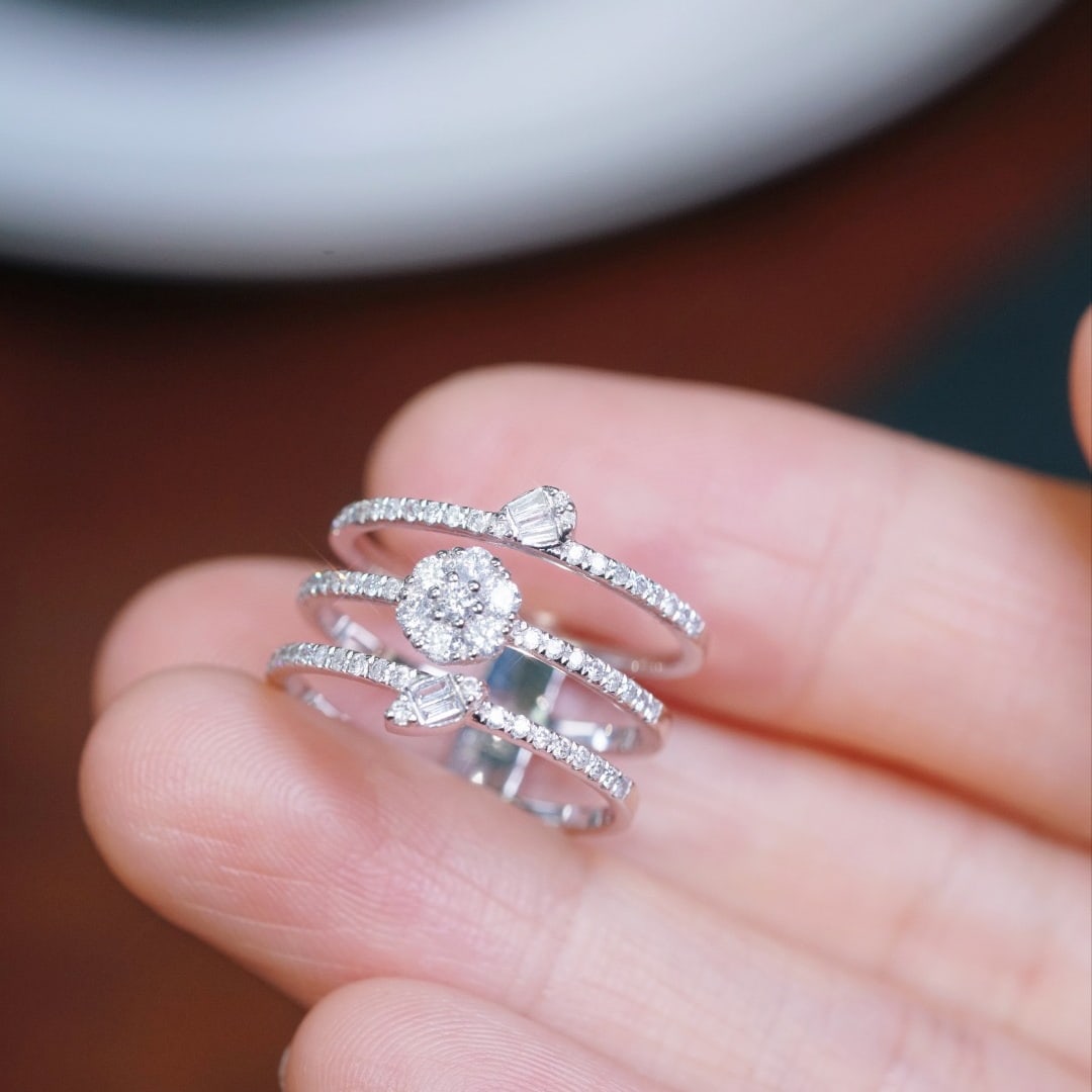 14k Gold 0.50 Ct Natural H Diamond Ring - 2