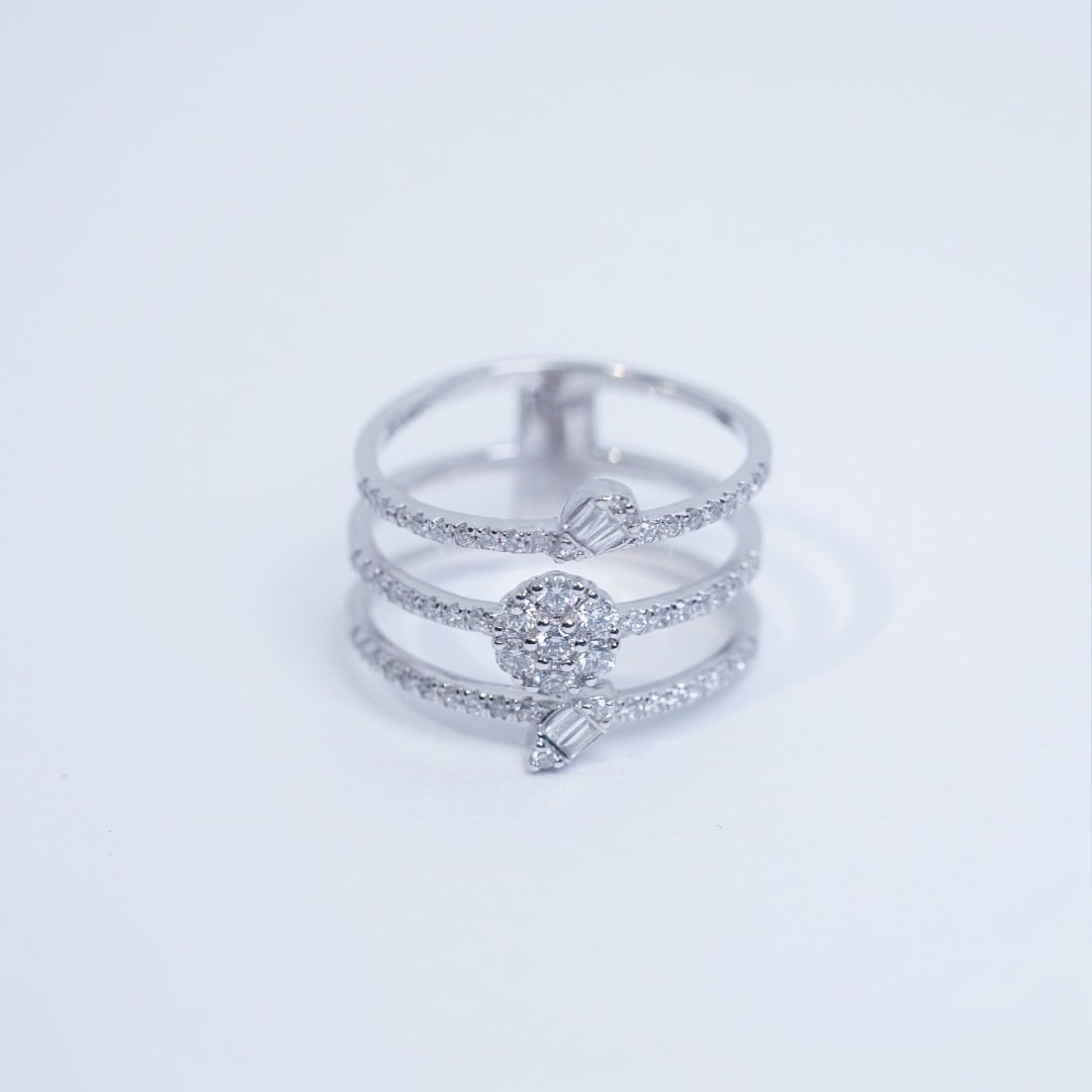 14k Gold 0.50 Ct Natural H Diamond Ring - 5