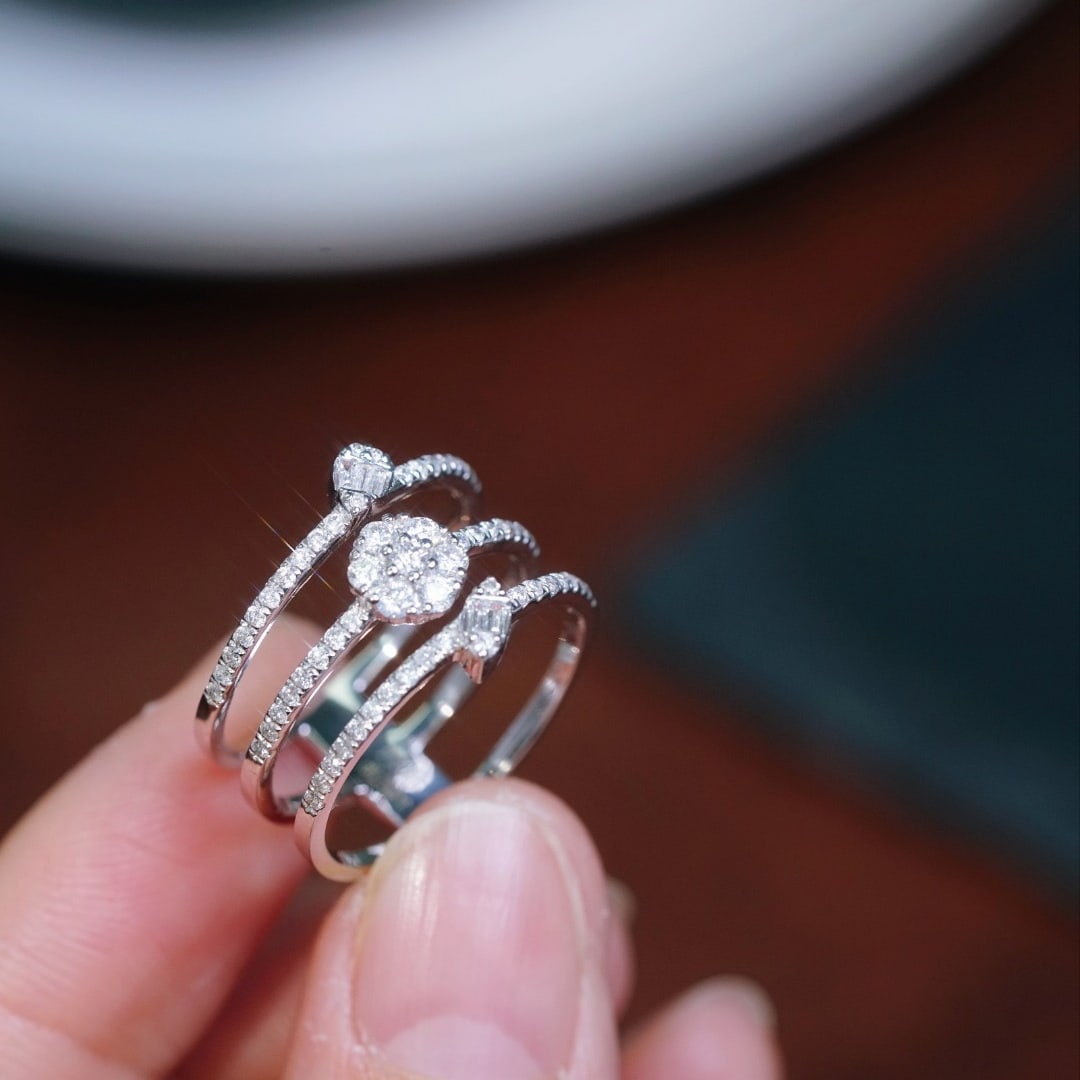 14k Gold 0.50 Ct Natural H Diamond Ring - 7