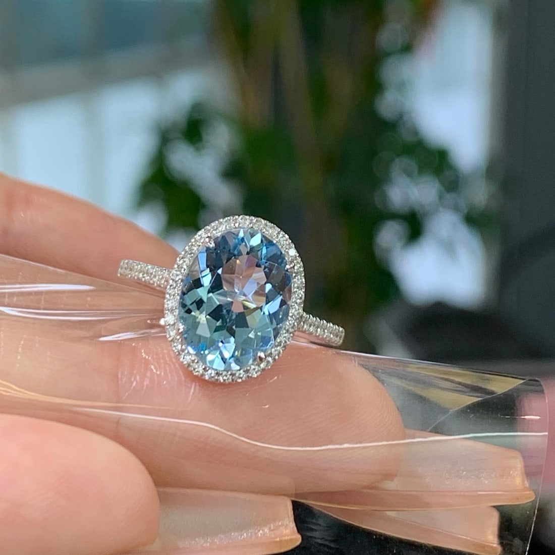 14k Gold 2.71 Ctw Natural Aquamarine & Diamond Ring - 2