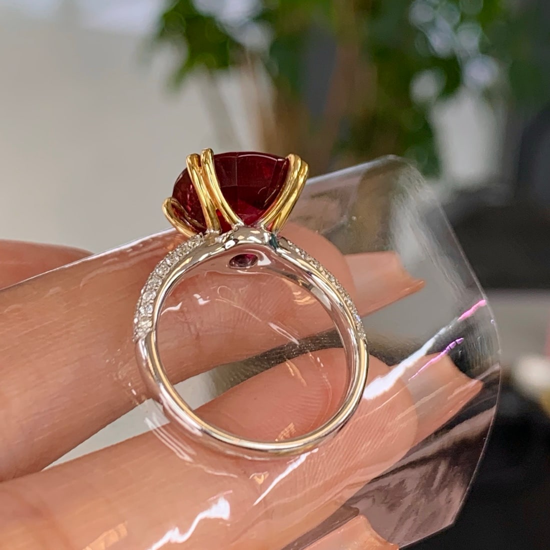 14k Gold 6.95 Ctw Natural Tourmaline & Diamond Ring - 3