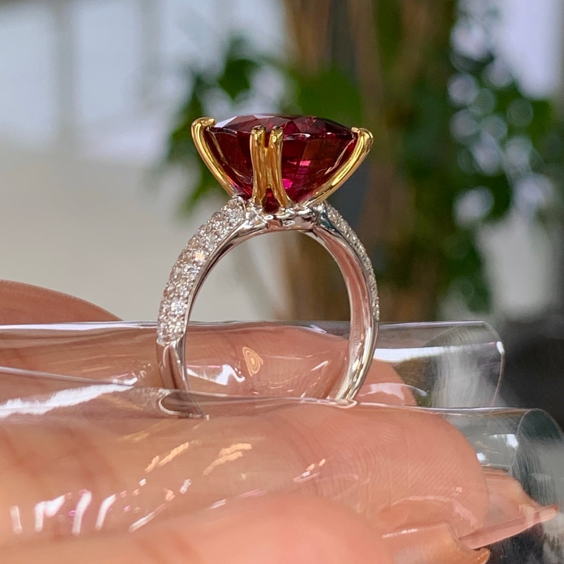 14k Gold 6.95 Ctw Natural Tourmaline & Diamond Ring - 5