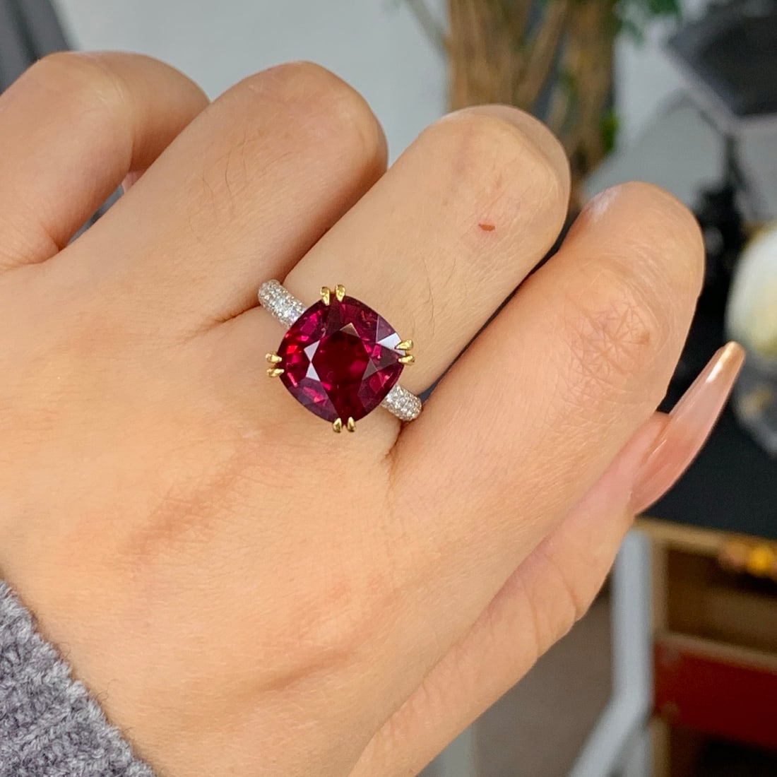 14k Gold 6.95 Ctw Natural Tourmaline & Diamond Ring - 6