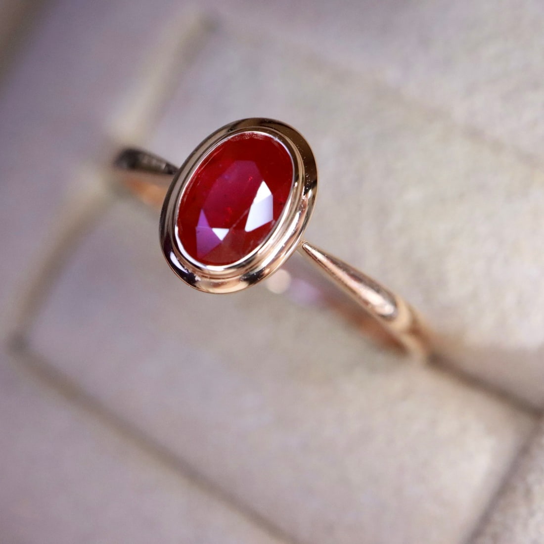 14k Gold 0.55 Ct Natural Ruby Ring - 2