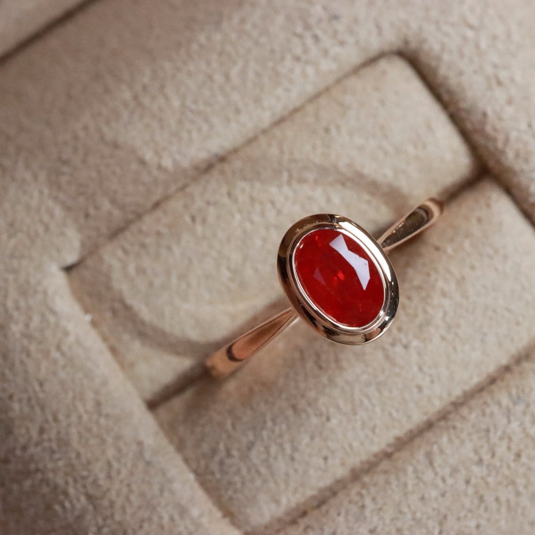 14k Gold 0.55 Ct Natural Ruby Ring - 4