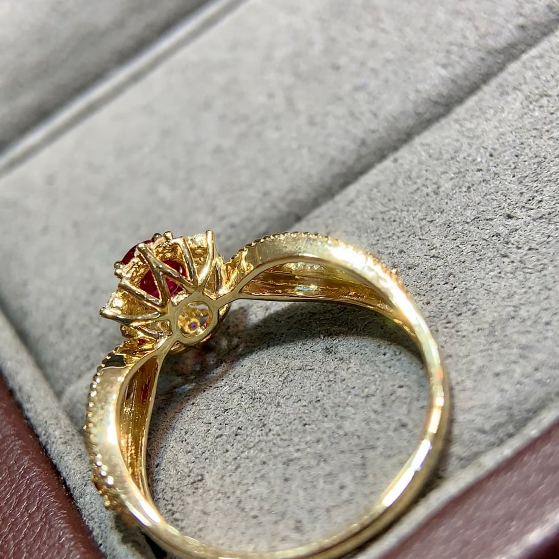 14k Gold 0.68 Ctw Natural Ruby & Ruby Ring - 3