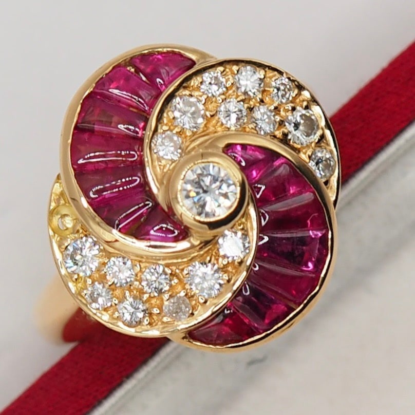 14k Gold 1.93 Ctw Natural Ruby & Diamond Ring - 5