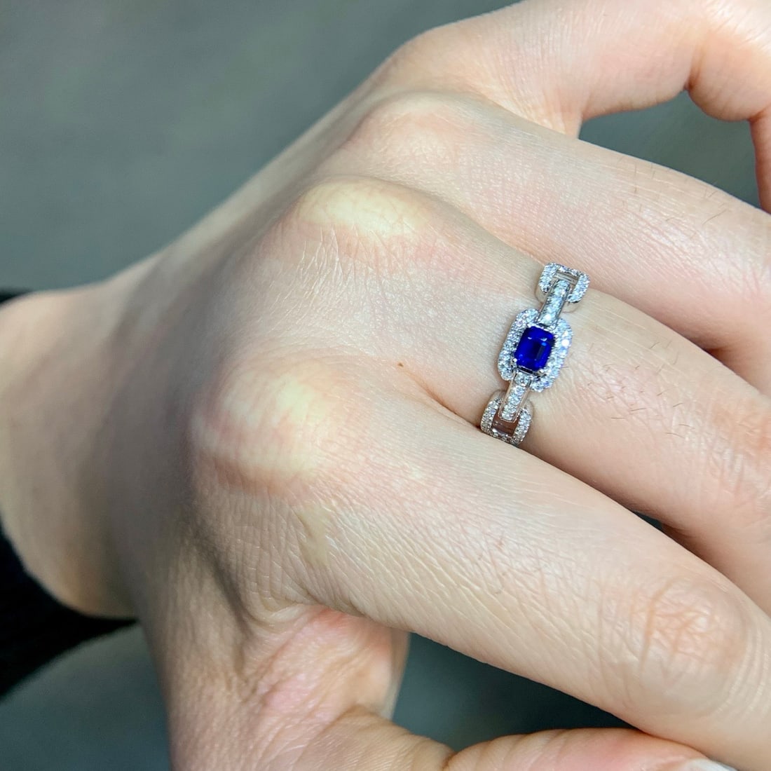 14k Gold 0.63 Ctw Natural Sapphire & Diamond Ring - 2