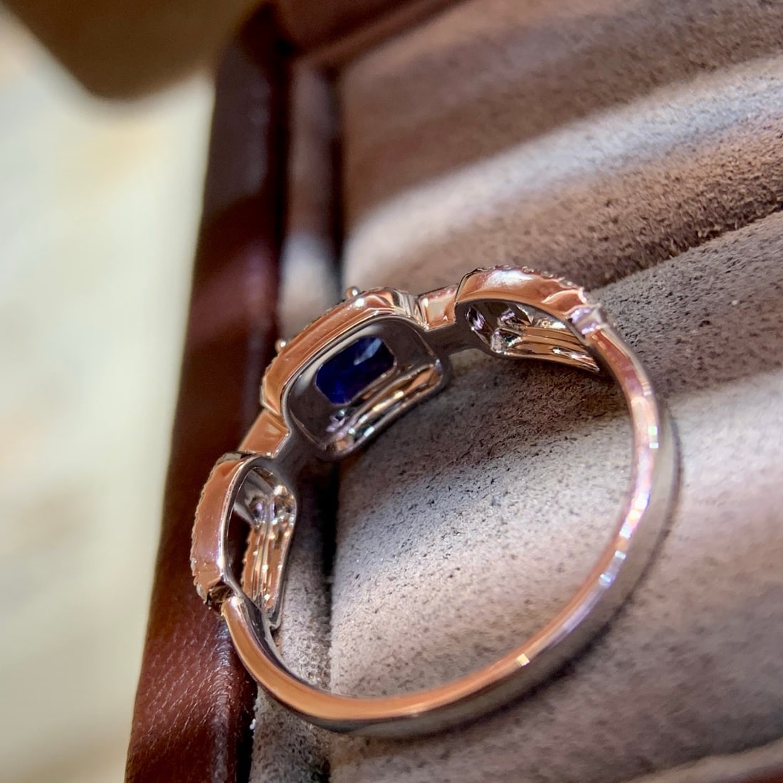 14k Gold 0.63 Ctw Natural Sapphire & Diamond Ring - 4