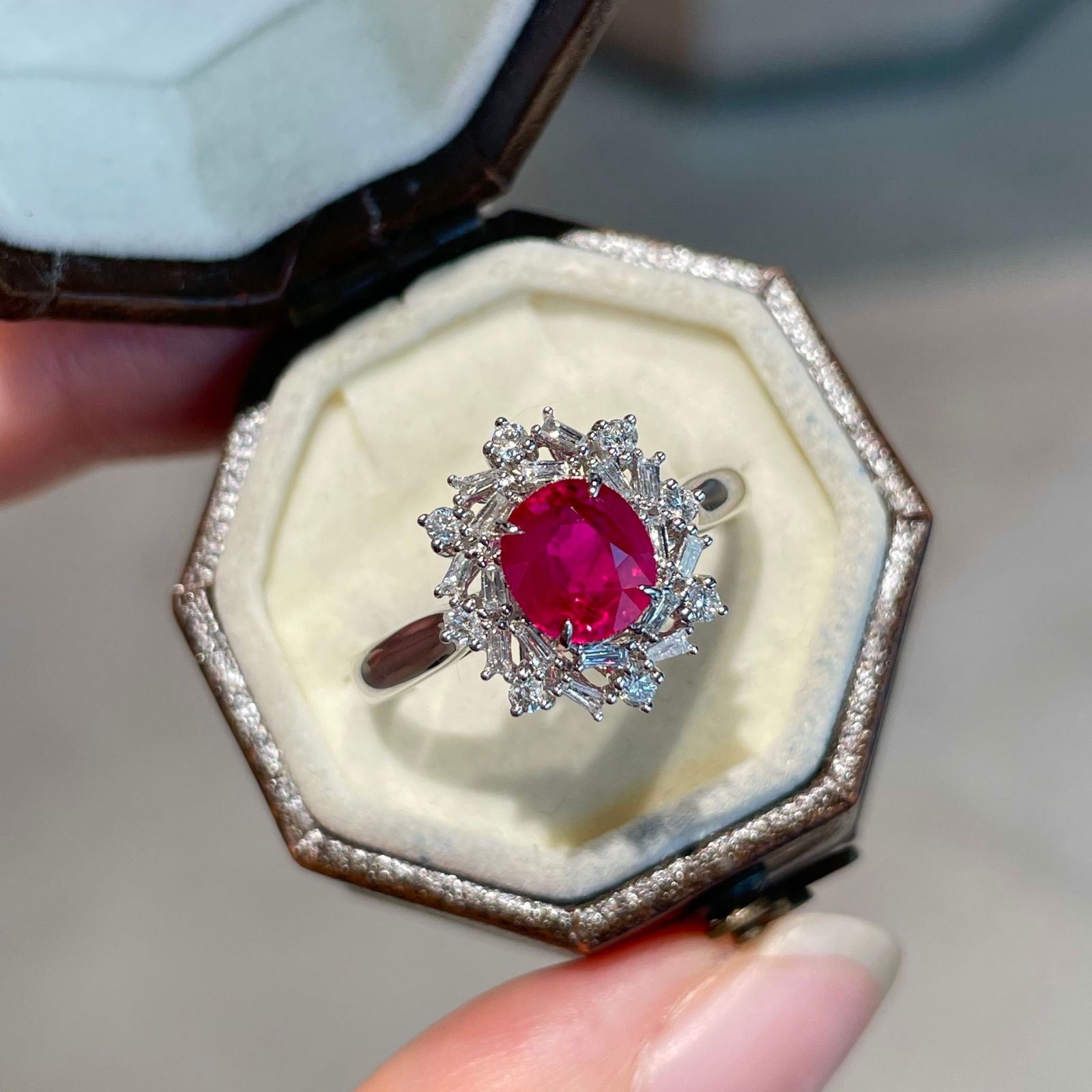 14k Gold 1.1 Ct Natural Ruby & Diamond Ring - 2