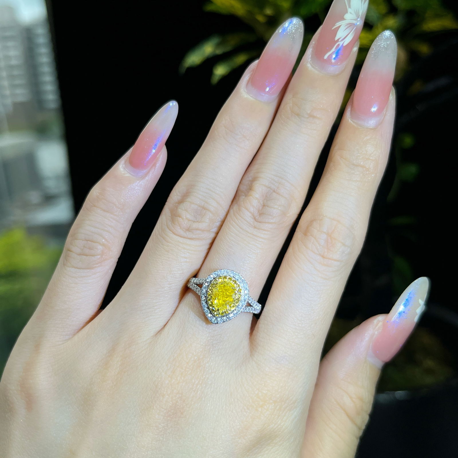 14k Gold 1.47 Ctw Natural Yellow Diamond & Diamond Ring - 6