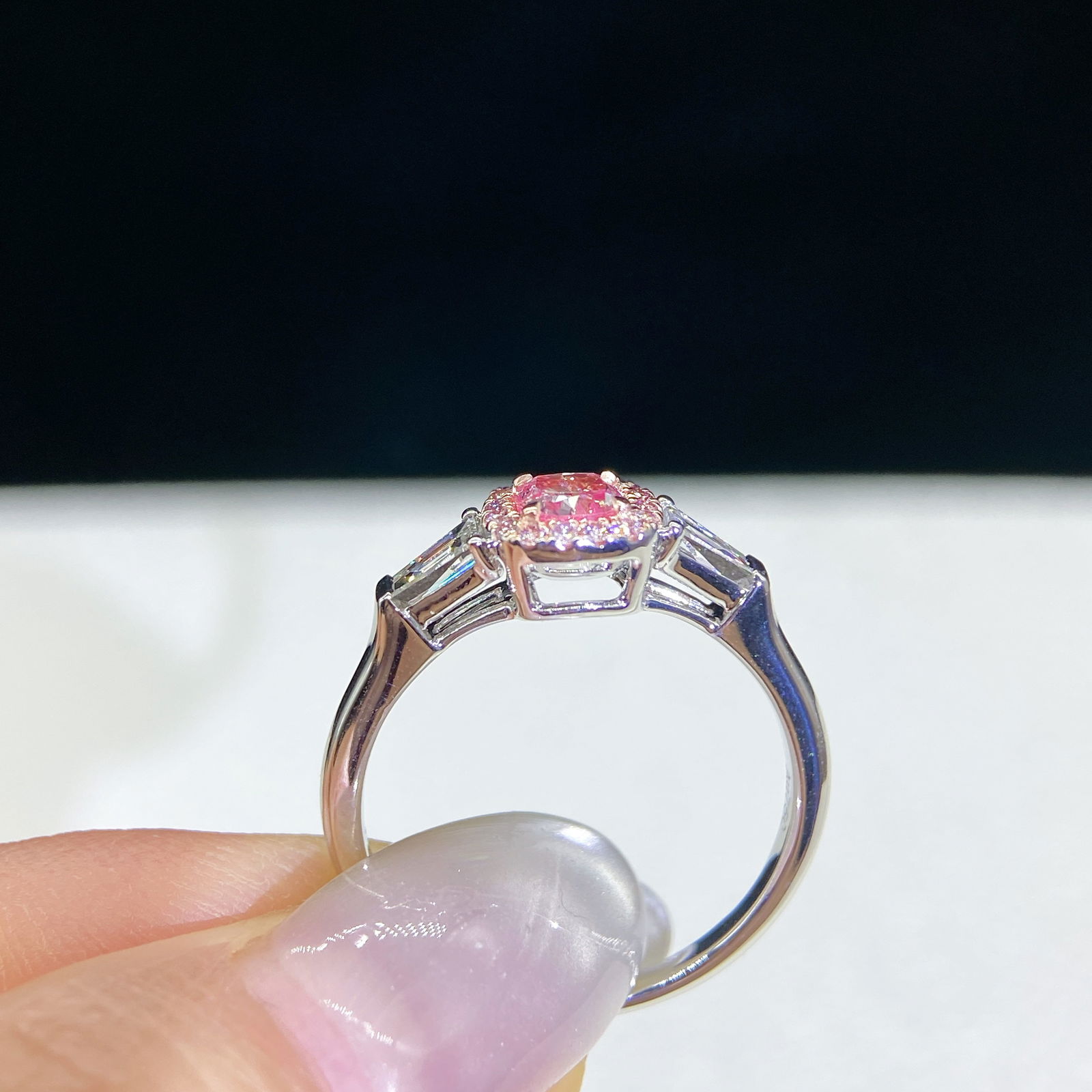 14k Gold 0.83 Ctw Natural Pink Diamond & Diamond Ring - 3