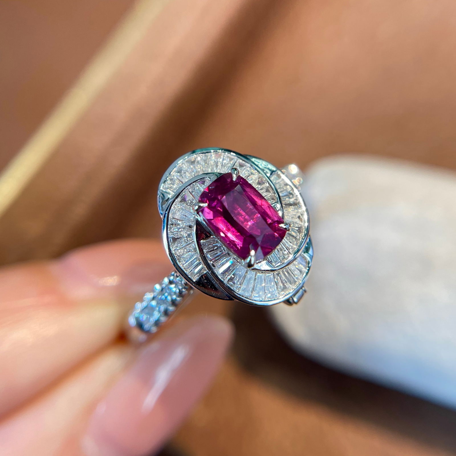 14k Gold 0.70 Ct Natural Ruby & Diamond Ring/pendant( Without Chain ) - 3