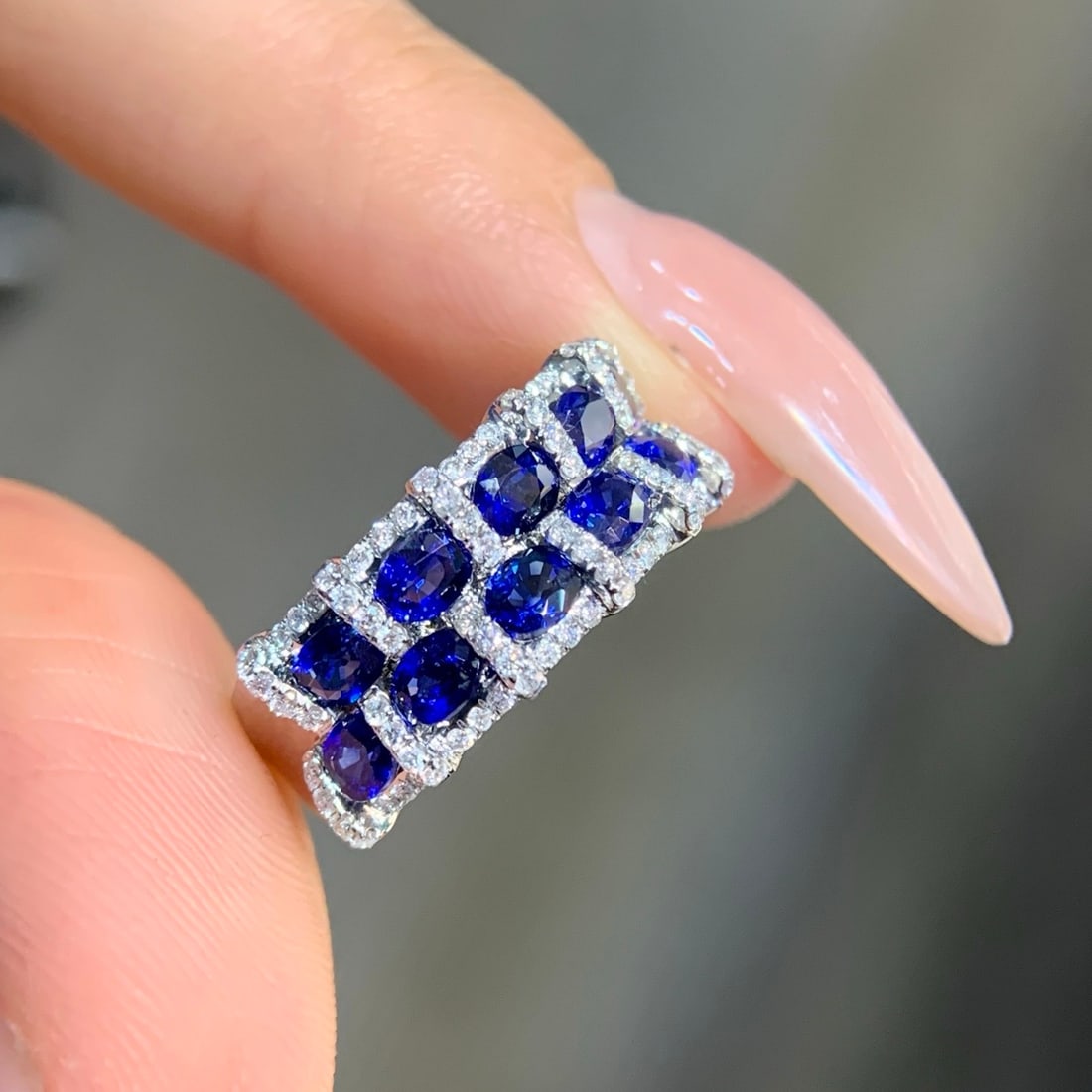 14k Gold 2.63 Ctw Natural Sapphire & Diamond Ring - 2